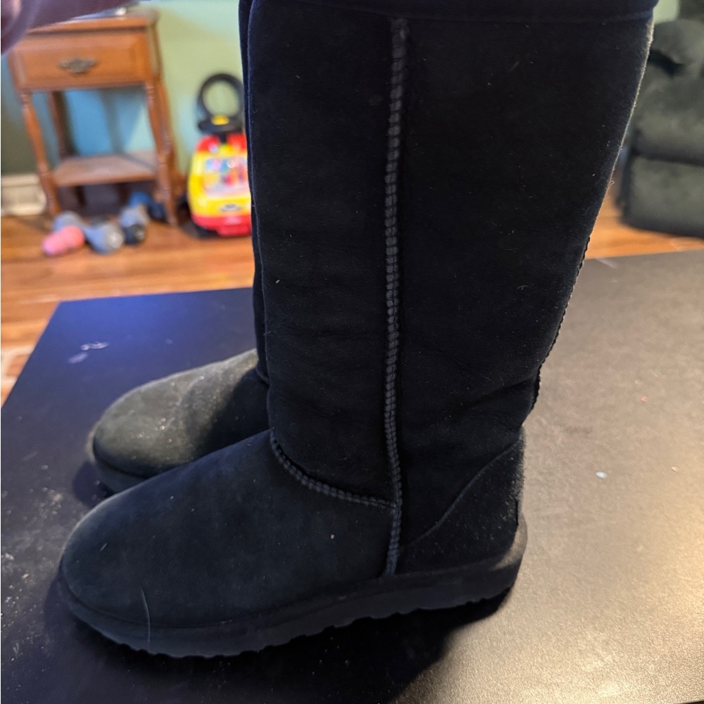 UGG Black Fluffy Boots